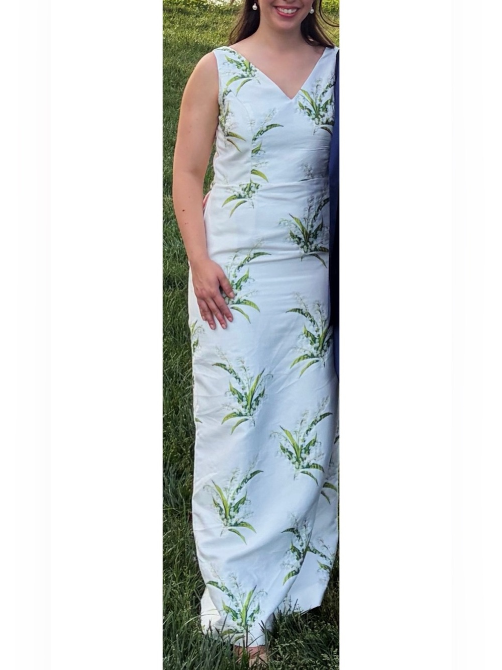 LULA KATE Jacquard White Lily of the Valley Dress Engineered Size 6